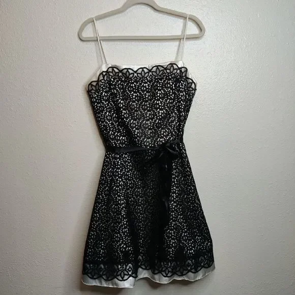 Gunne Sax | Dresses | Gunnesax Blacklace Goth Biker Grunge Mini Spaghetti  Strap Minidress Size 4 | Poshmark
